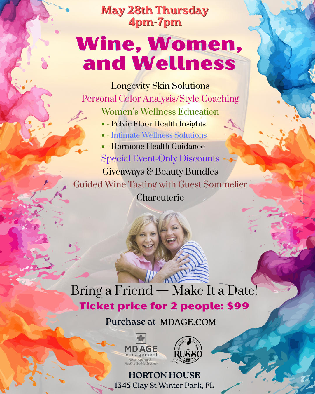Wine, Women and Wellness Event $99 - Bring a Friend for free!